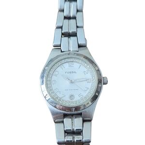 Fossil Blue Women’s Stainless Steel Watch with Crystal Bezel